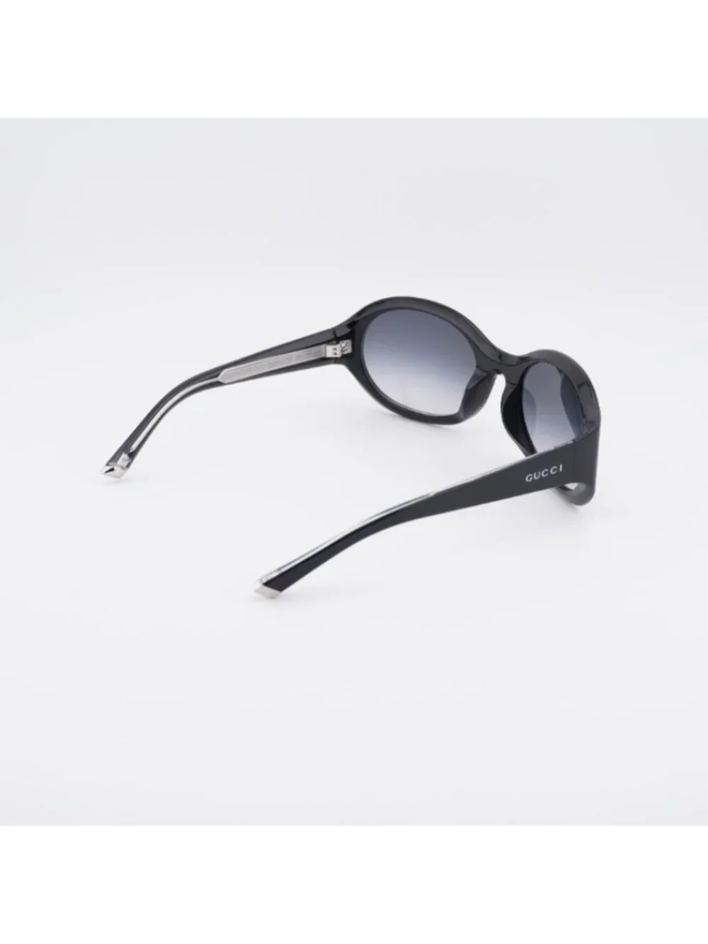 Gucci GG2012S 001 Sunglasses Shiny Black Square Frame, Grey Gradient Lenses